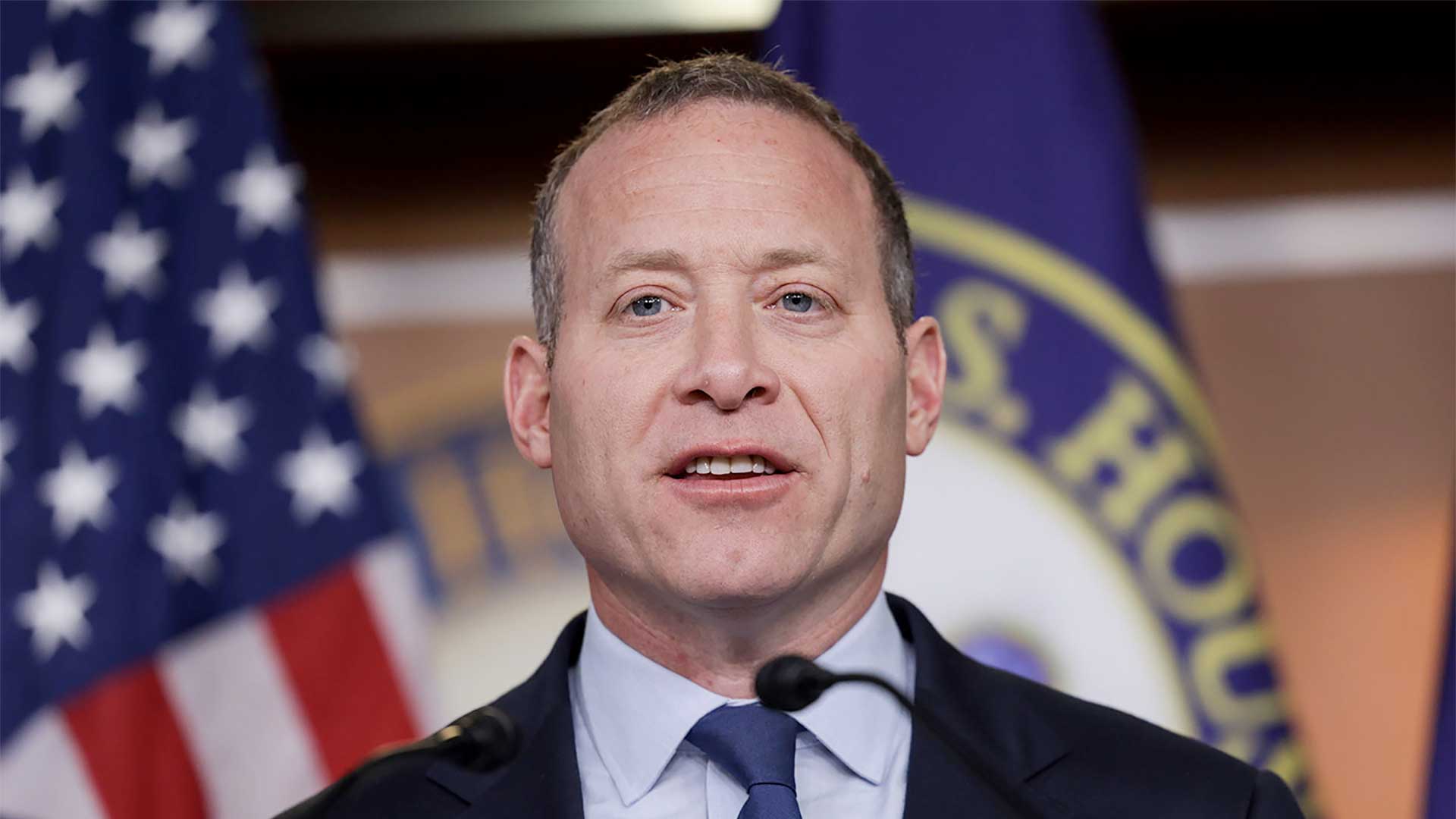 U.S. Rep. Josh Gottheimer (D-N.J.) speaks during an April 6, 2022 press conference at the U.S. Capitol. Gottheimer is among the nearly 100 members of U.S. Congress whose ownership or trading of financial assets overlapped with their committee work. (Photo: Kevin Dietsch/Getty Images)