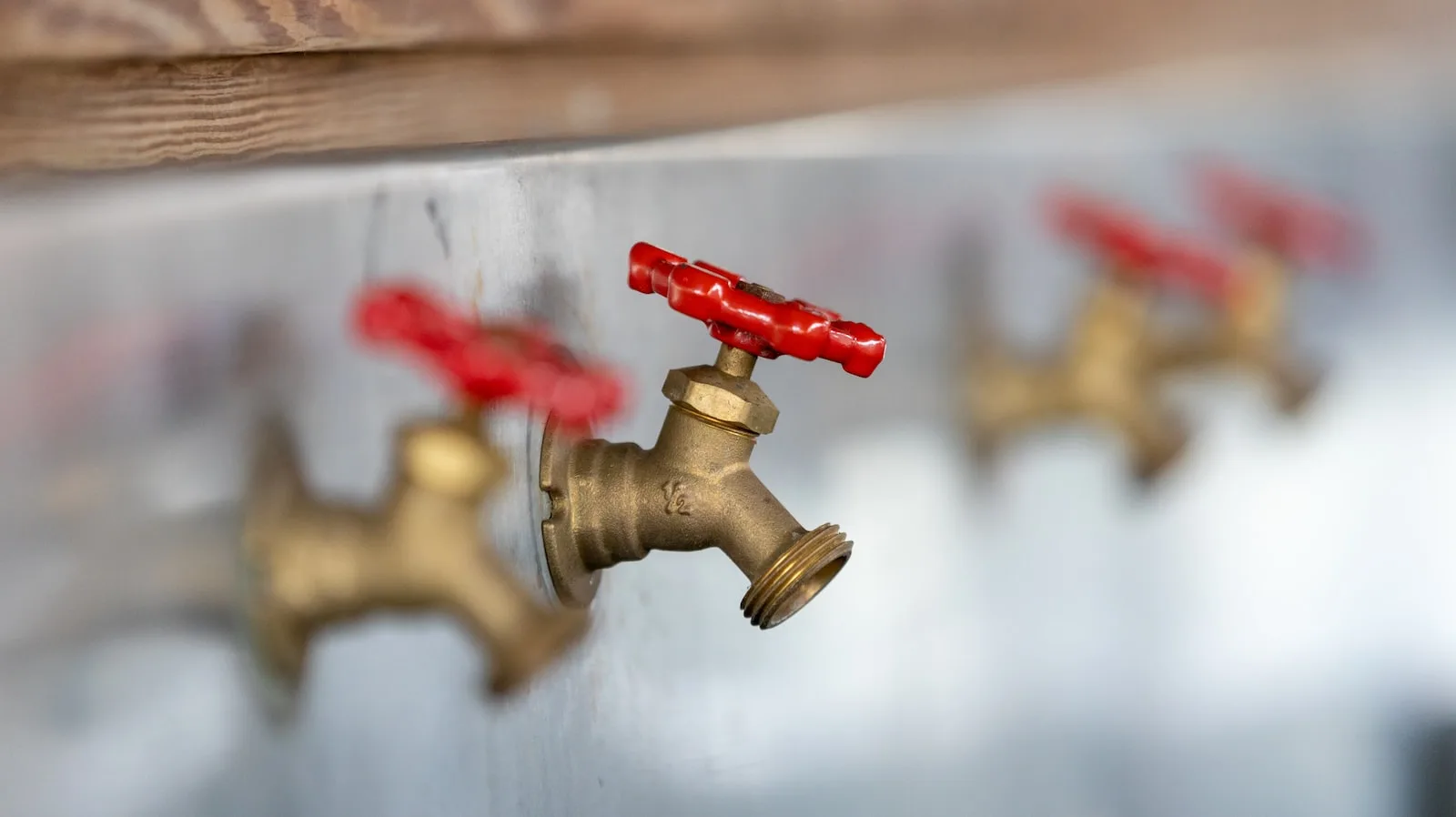 two brown faucets