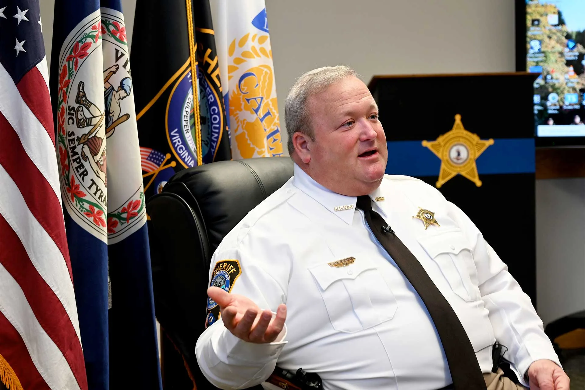 Scott Jenkins, sheriff of Culpeper County, Va., is one of a large number of so-called ‘constitutional sheriffs’ in the U.S. Eva Hambach/AFP via Getty Images