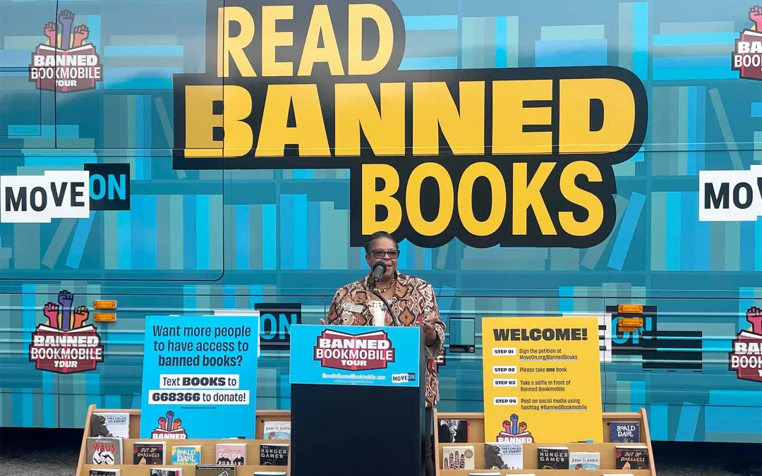 The Banned Bookmobile Visits Georgia to Protest Laws Banning Books in Schools